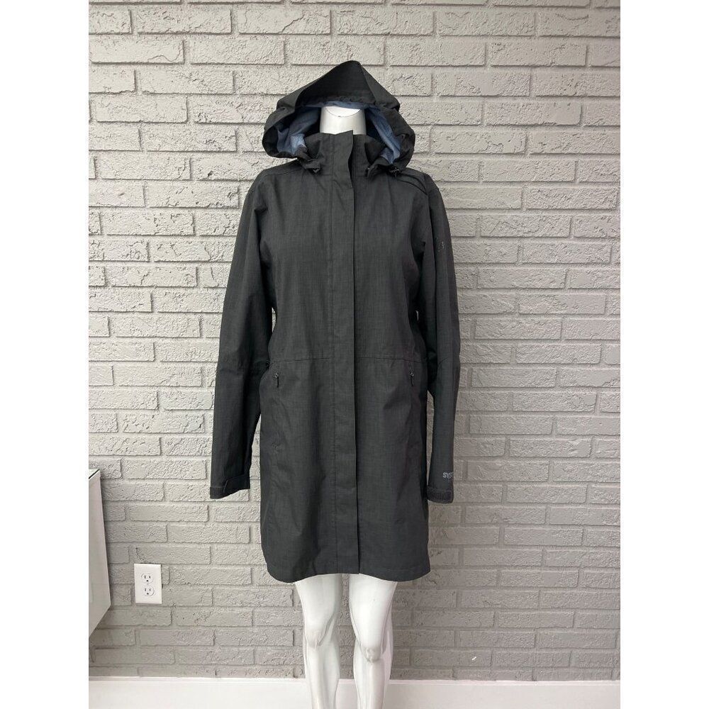 Eastern Mountain Sports Women Gray Coat With Removable Hood Size M